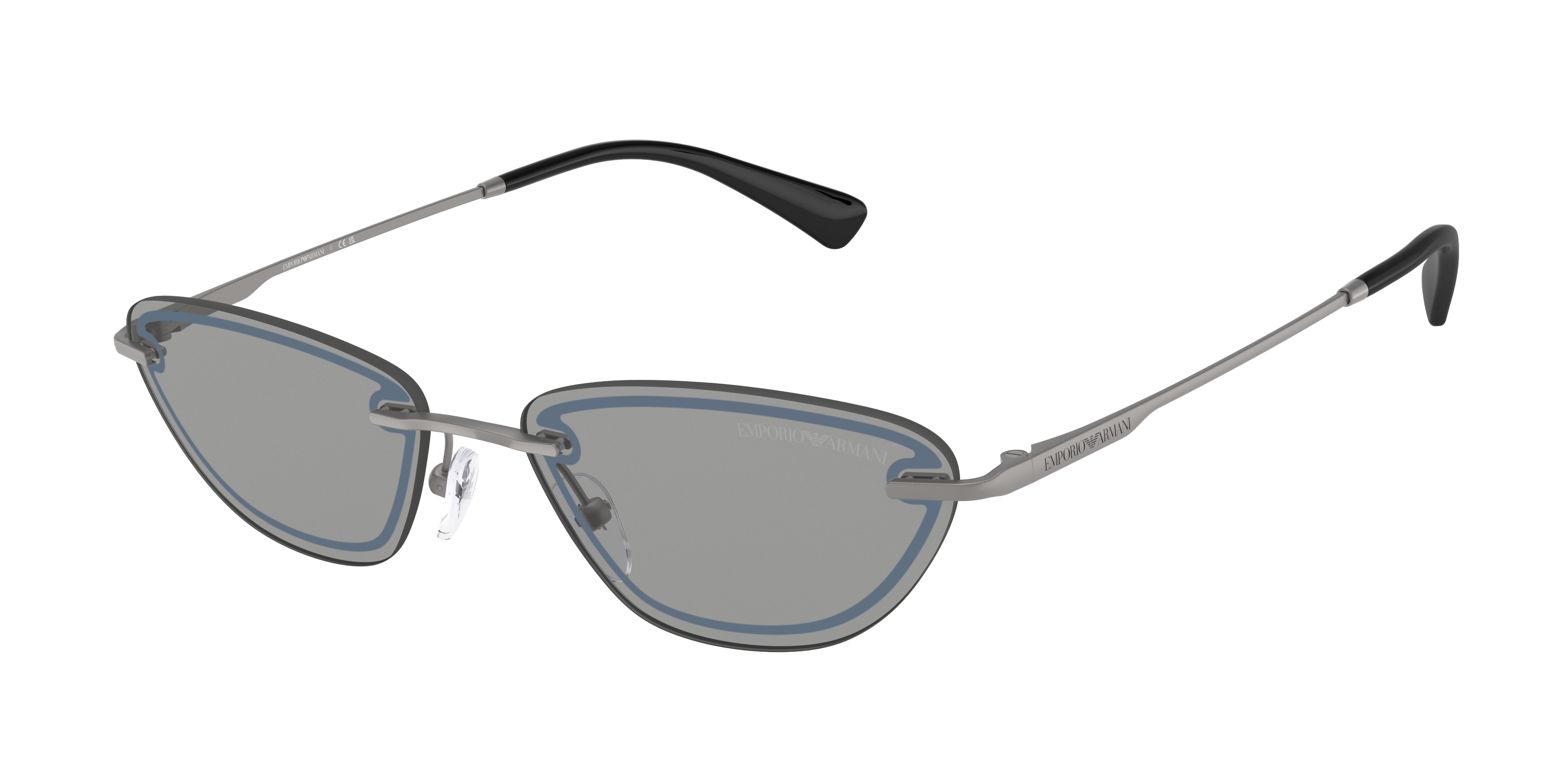 Emporio Armani Woman EA2158  3003/1 Sunglasses Metal Grey Grey Cat Eye Normal-image